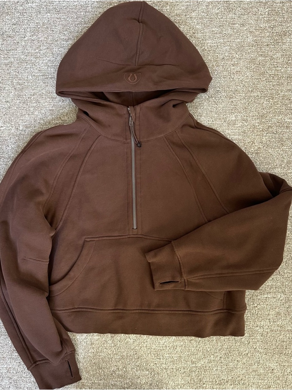 lululemon cropped scuba half-zip hoodie